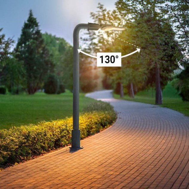 LED gatvės šviestuvas, reguliuojamas spindulys, 3 metai garantija, 50W, šilta balta šviesa
