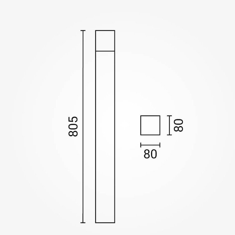 LED vejos lempa, 80cm, tamsiai pilka LED vejos lempa, 80cm, tamsiai pilka