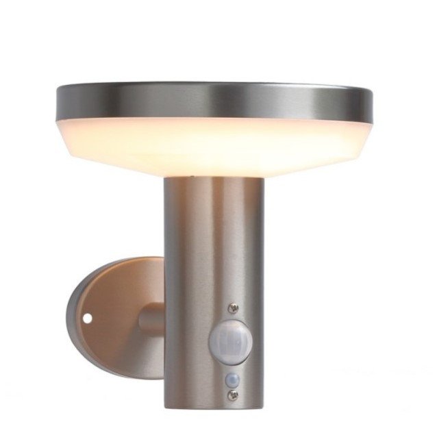 LED saulės sieninis Up šviestuvas, PIR jutiklis, poliruotas metalas, 4.4W, šilta balta šviesa LED saulės sieninis Up šviestuvas, PIR jutiklis, poliruotas metalas, 4.4W, šilta balta šviesa