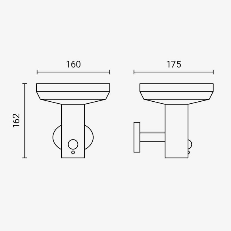 LED saulės sieninis Up šviestuvas, PIR jutiklis, poliruotas metalas, 4.4W, šilta balta šviesa LED saulės sieninis Up šviestuvas, PIR jutiklis, poliruotas metalas, 4.4W, šilta balta šviesa