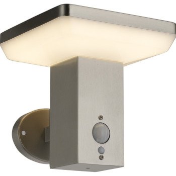 LED saulės sieninis Up šviestuvas, PIR jutiklis, šlifuotas aliuminis, 4.4W, šilta balta šviesa