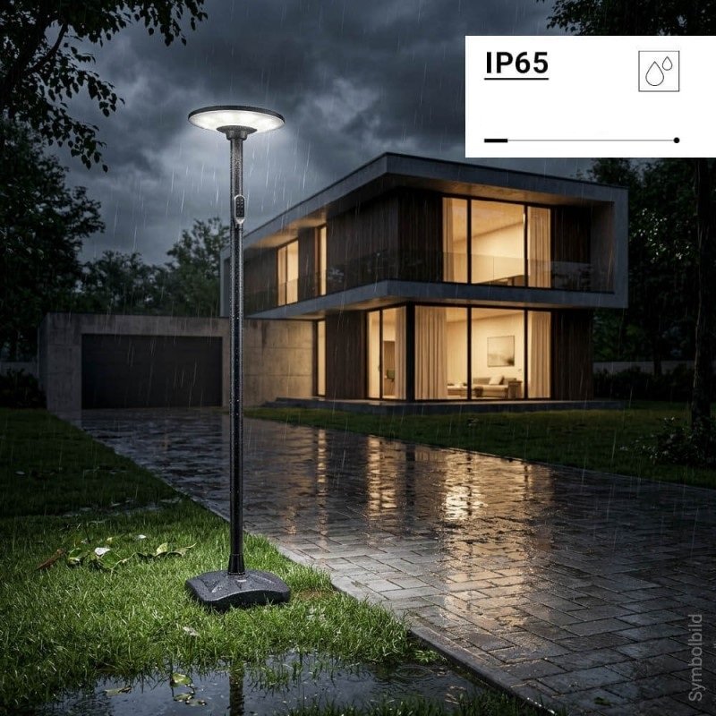 LED saulės sodo šviestuvas, 15W, RGB spalvos