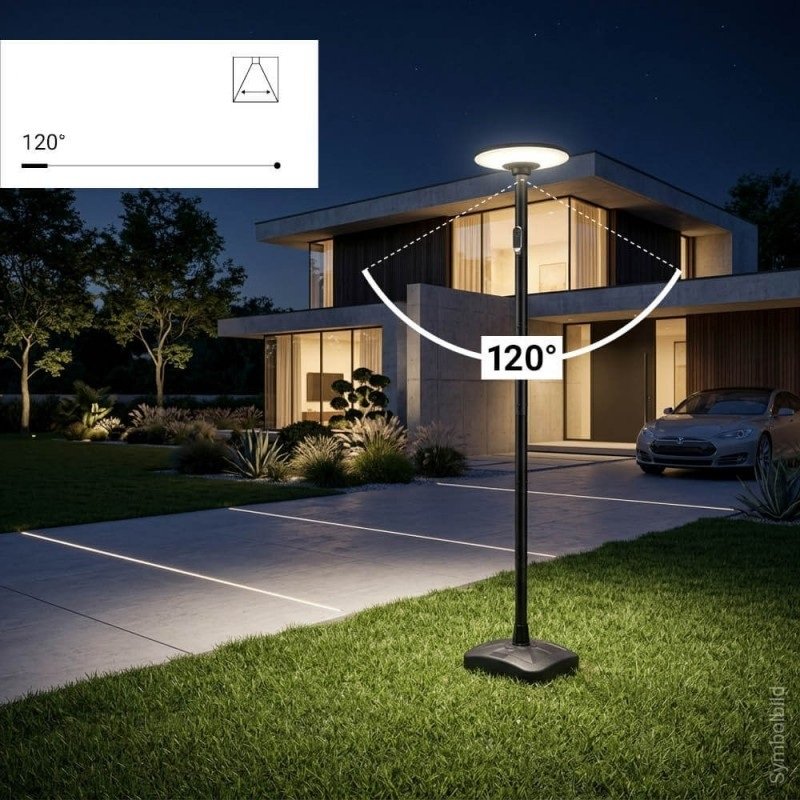 LED saulės sodo šviestuvas, 15W, RGB spalvos