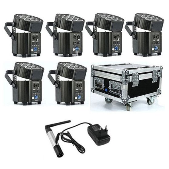 LED PAR prožektorius, 9x10W, 90W, RGBW, RGBA UV, įkrovimo dėžė, Wi-Fi siųstuvas, 6in1 LED PAR prožektorius, 9x10W, 90W, RGBW, RGBA UV, įkrovimo dėžė, Wi-Fi siųstuvas, 6in1