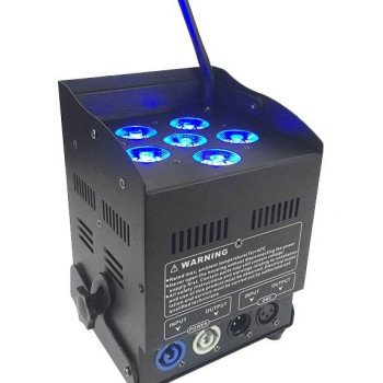 LED PAR prožektorius, 6x10W, RGBW, RGBA UV, su baterija, 6in1