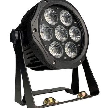 LED PAR prožektorius, 7x8W, RGB, su baterija, vandeniui atsparus, nuotolinis valdymas, 6in1
