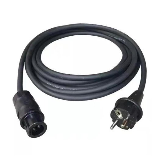 AC kabelis, 5m, su BC01 tėvelio jungtimi ir 220V kištuku AC kabelis, 5m, su BC01 tėvelio jungtimi ir 220V kištuku