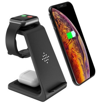 Bevielis įkroviklis, telefono stovelis, 3in1, iPhone'ams