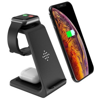 Bevielis įkroviklis, telefono stovelis, 3in1, Samsung'ams