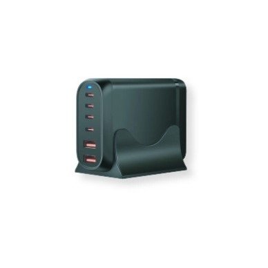 Įkrovimo daliklis, EU kištukas, USB 2xTYPE-A, 4xTYPE-C, 200W