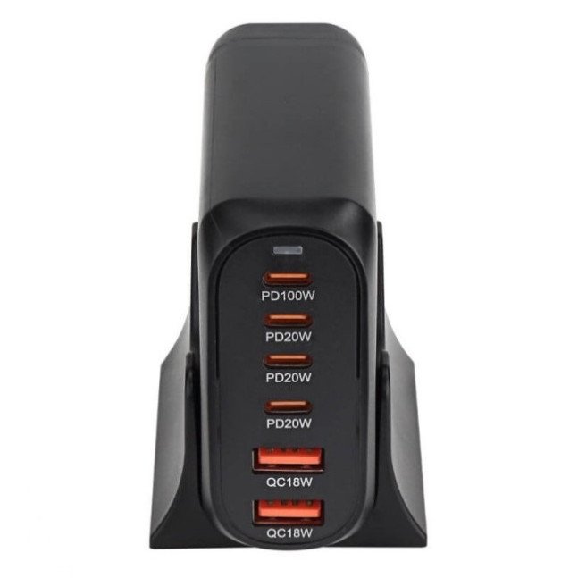 Įkrovimo daliklis, EU kištukas, USB 2xTYPE-A, 4xTYPE-C, 200W