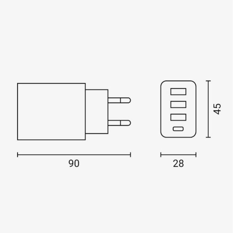 Greitas įkroviklis, 3xUSB, baltas