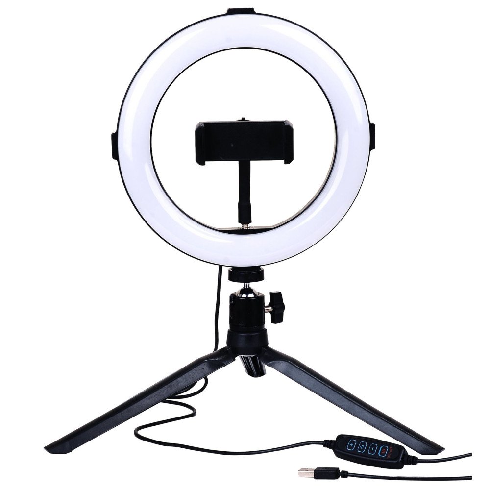 Apskritas šviestuvas selfiams, 10W, 5V, CCT spalvos Apskritas šviestuvas selfiams, 10W, 5V, CCT spalvos