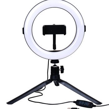 Apskritas šviestuvas selfiams, 10W, 5V, CCT spalvos