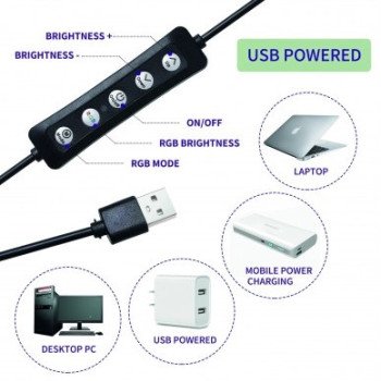 Apskritas šviestuvas selfiams, 10W, 5V, CCT spalvos Apskritas šviestuvas selfiams, 10W, 5V, CCT spalvos