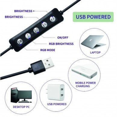 Apskritas šviestuvas selfiams, 10W, 5V, CCT spalvos Apskritas šviestuvas selfiams, 10W, 5V, CCT spalvos