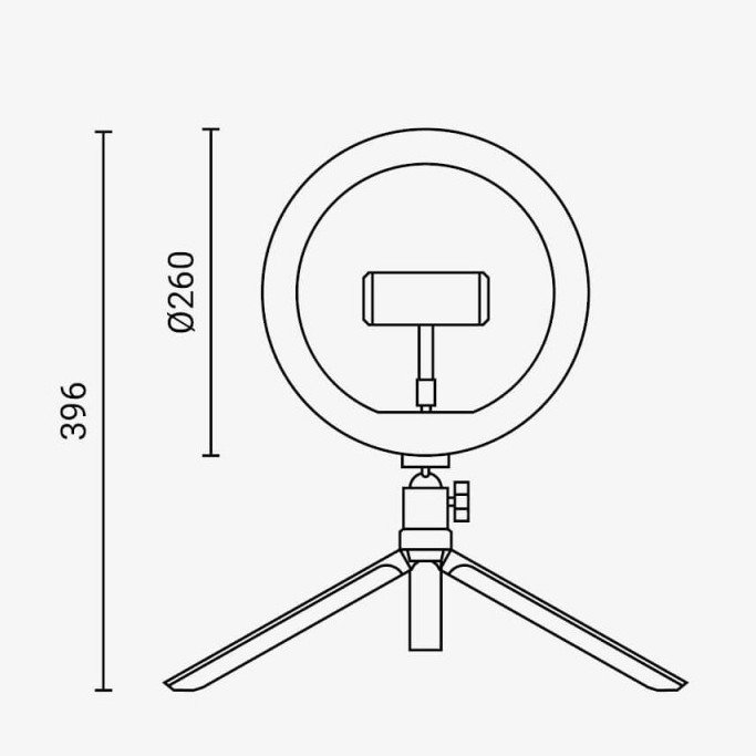 Apskritas šviestuvas selfiams, 10W, 5V, CCT spalvos Apskritas šviestuvas selfiams, 10W, 5V, CCT spalvos