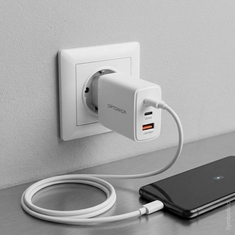 Įkrovimo daliklis, USB 1xTYPE-A, 2xTYPE-C, 65W