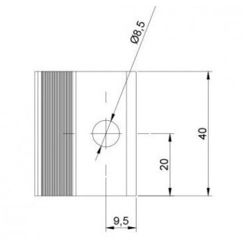 Galinis prispaudėjas su M8x25mm varžtu ir veržle 35mm storio panelei