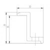 Galinis prispaudėjas su M8x25mm varžtu ir veržle 35mm storio panelei