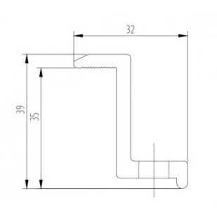 Galinis prispaudėjas su M8x25mm varžtu ir veržle 35mm storio panelei