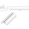 Aliumininis bėgelis, pilkas, mini, 0.3m, 40x115mm