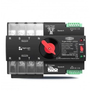 Automatinis perjungėjas (ATS) АВР TOMZN TOQ7-125 4P/125A, 3 fazės, Type2 Automatinis perjungėjas (ATS) АВР TOMZN TOQ7-125 4P/125A, 3 fazės, Type2